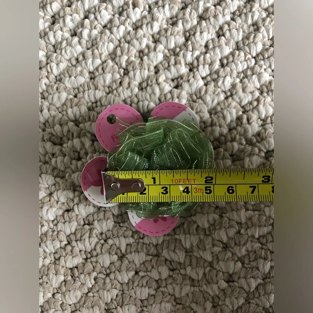 New Children girls Green Mesh chiffon Flower Hair tie Accessory